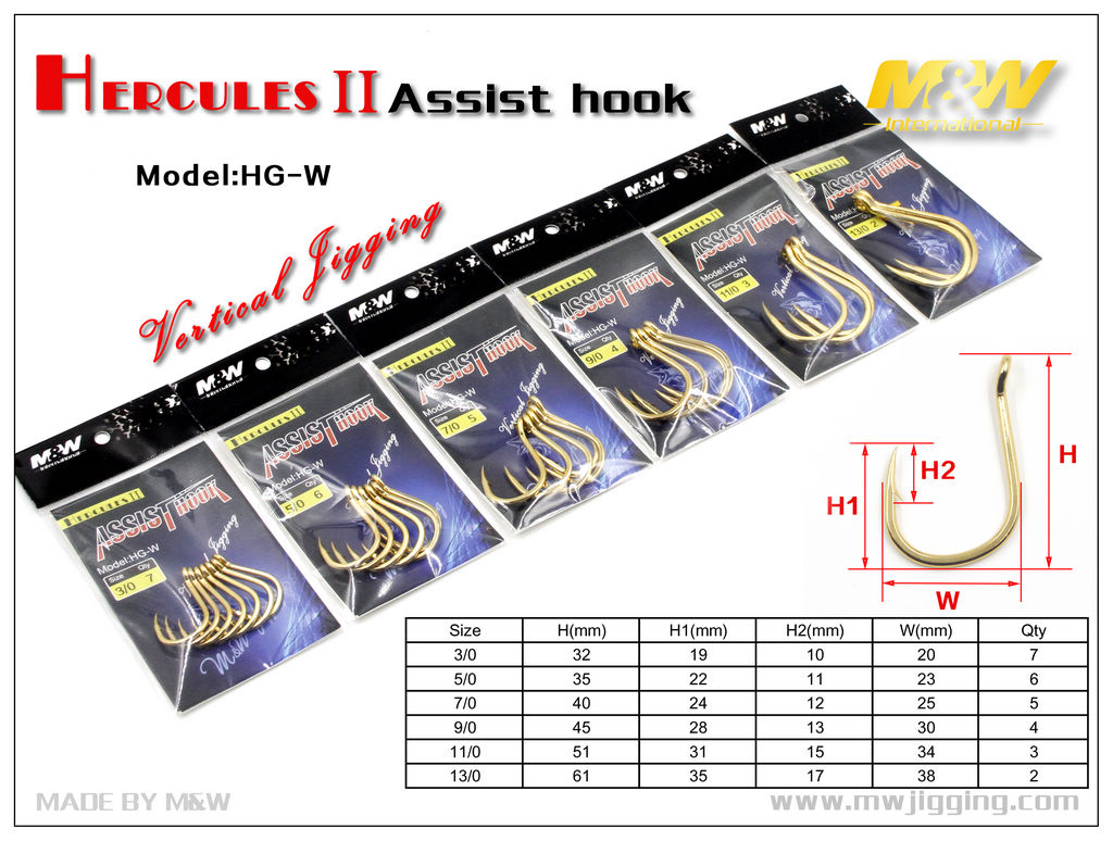 Hercules II Assist Hook(HGW) Jigging hook Hook Products M&W
