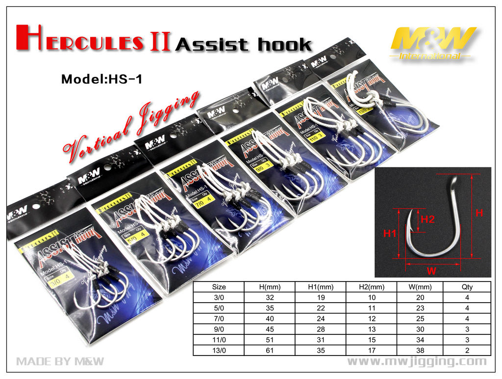 Hercules II Assist Hook(HS1) Jigging hook Hook Products M&W