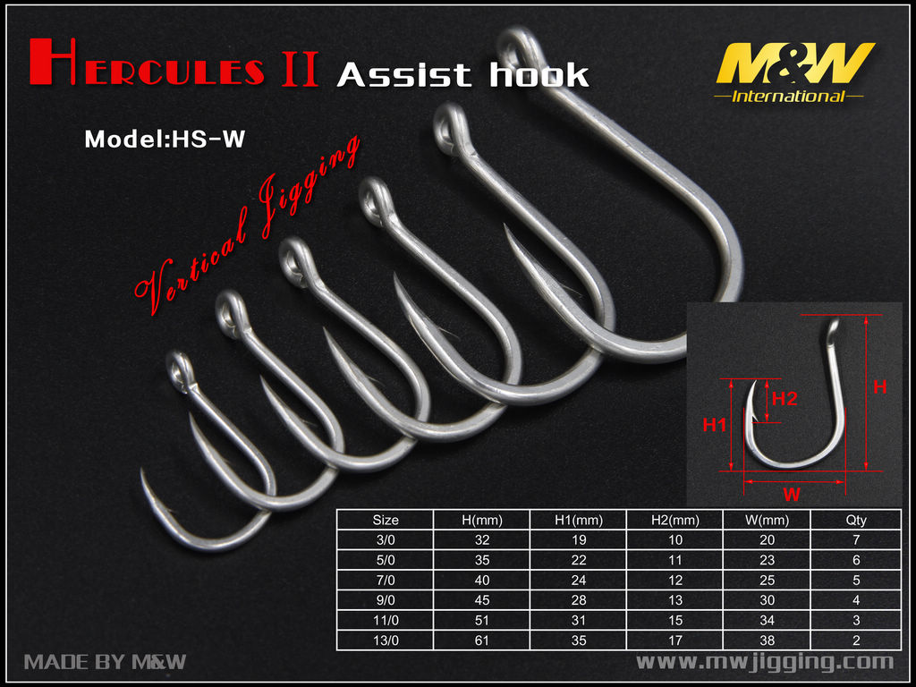 Hercules II Assist Hook(HSW) Jigging hook Hook Products M&W