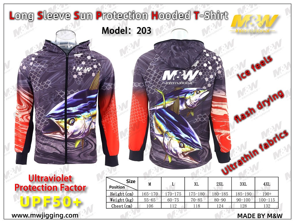 Long Sleeve Sun Protection Hooded T-shirt(203)